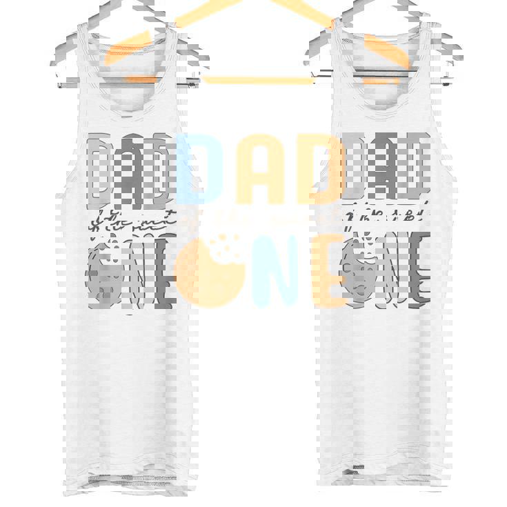 Dad Of Theweet One クッキーとミルク 1歳の誕生日パーティー タンクトップ