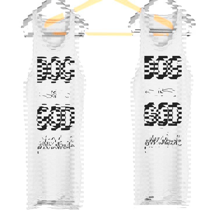 Dog Is Godpelled Backwards-面白い犬の言葉 タンクトップ