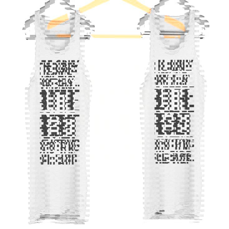 Easy Journeys Regret ジム、ハッスル、成功、モチベーションアップ タンクトップ