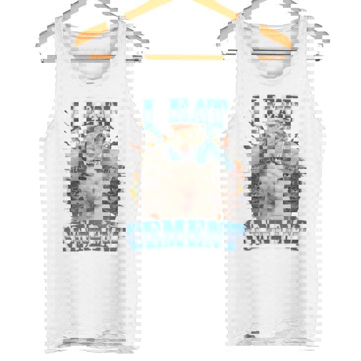 I Eat セメント 呪われた猫 面白い 奇妙な特定 ダンク ミーム 長袖tシャツ タンクトップ