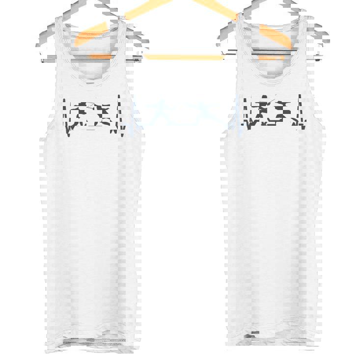 Esgrima Fencer Jugadores Juego Fencing Cardiogram Esgrima Camiseta sin mangas