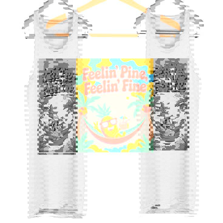 Feelin' Pine Feelin' Fine パイナップル トロピカル ビーチ 楽しい タンクトップ