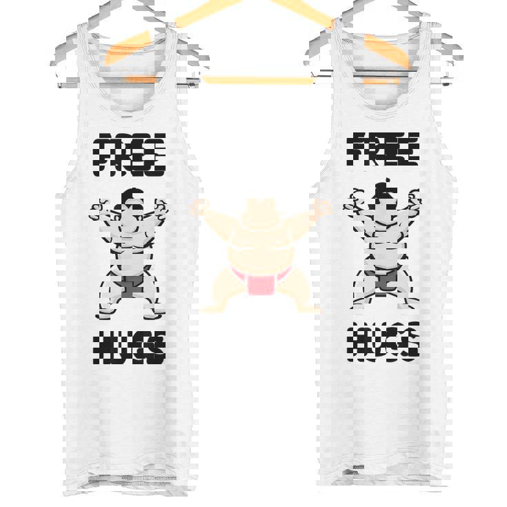 Free Hugs おもしろ相撲力士 相撲ハグ カワイイ相撲ハグ タンクトップ