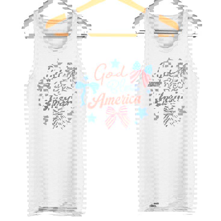 God Bless America コケットボウ 7月4日 キリスト教の愛国心 タンクトップ