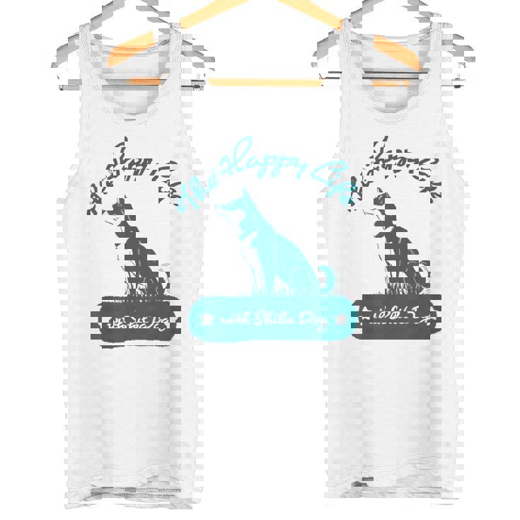 The Happy Life Withhiba Dog かわいい柴犬 黒柴 赤柴 タンクトップ