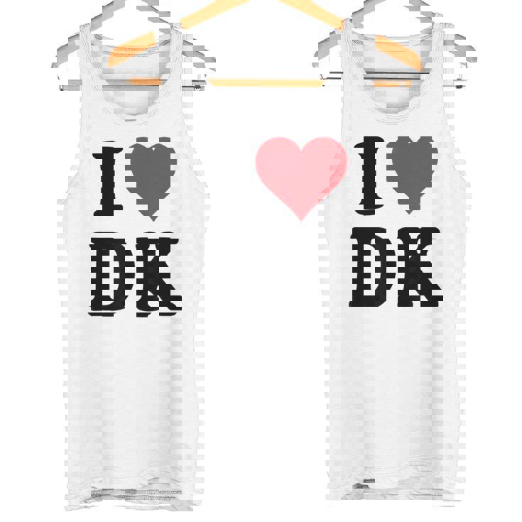 I Heart Dk Initials I Love DK First And Last Name D K タンクトップ