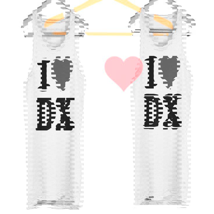 I Heart Dx Initials I Love DX First And Last Name D X タンクトップ
