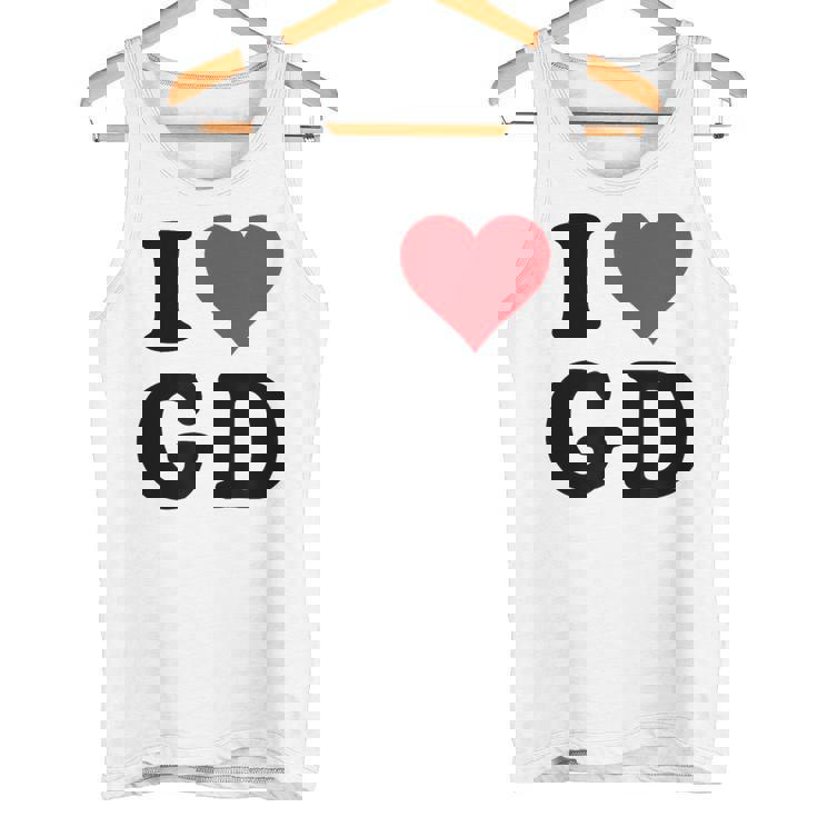 I Heart Gd Initials I Love GD First And Last Name G D タンクトップ