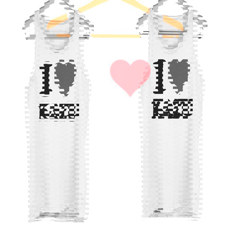 I Heart Kazu 名 I Love パーソナライズ タンクトップ