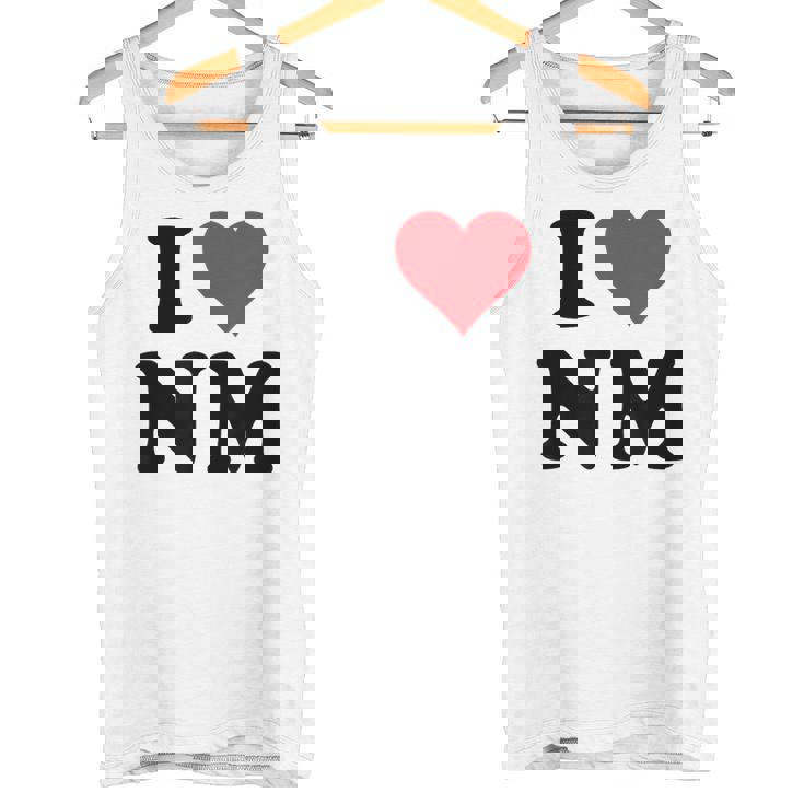 I Heart Nm Initials I Love NM First And Last Name N M タンクトップ