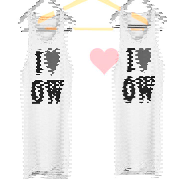 I Heart Ow Initials I Love OW First And Last Name O W タンクトップ