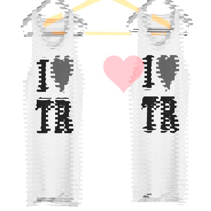 I Heart Tr Initials I Love TR First And Last Name T R タンクトップ