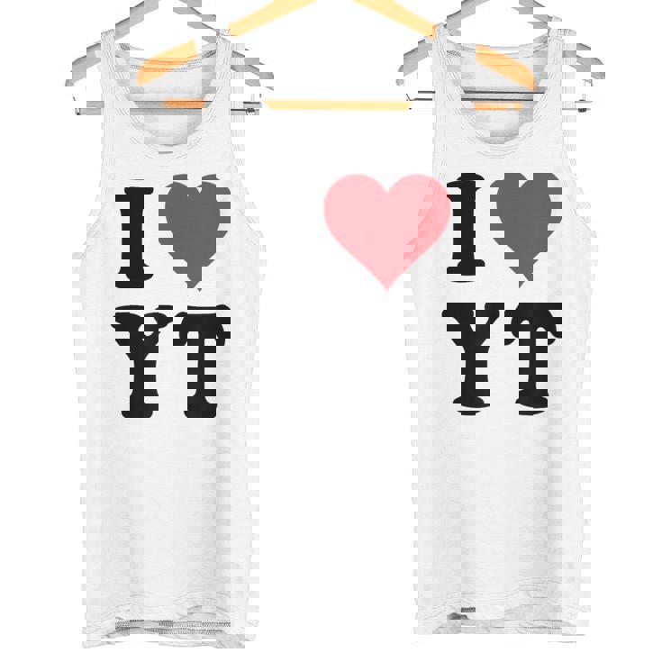 I Heart Yt Initials I Love YT First And Last Name Y T タンクトップ