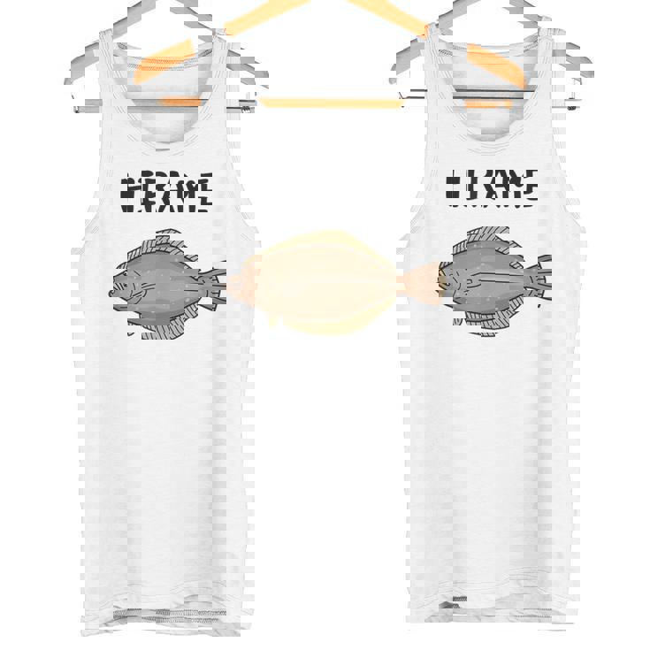 Hirame ヒラメ 平目 鮃 魚好き 願掛け 釣り好き 海釣り 趣味 おもしろ 寿司ネタ 趣味釣り 船釣り 釣り タンクトップ