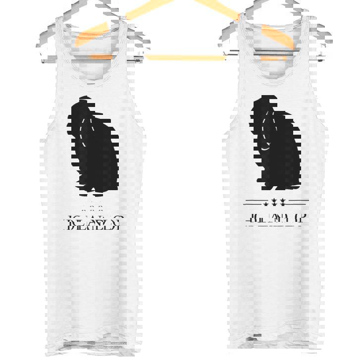 Holland Lop Rabbitブラックシルエット タンクトップ