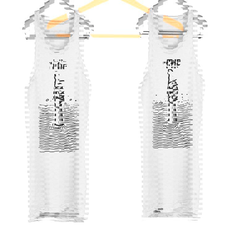 I'm Fine Thumbs Drowning Up メンズ レディース 皮肉なユーモア ジョーク タンクトップ