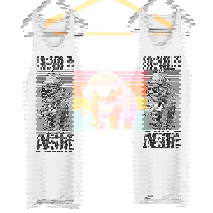 I'm Woolly Awesome 面白い レトロ メンズ レディース キッズ ウーリーマンモス タンクトップ