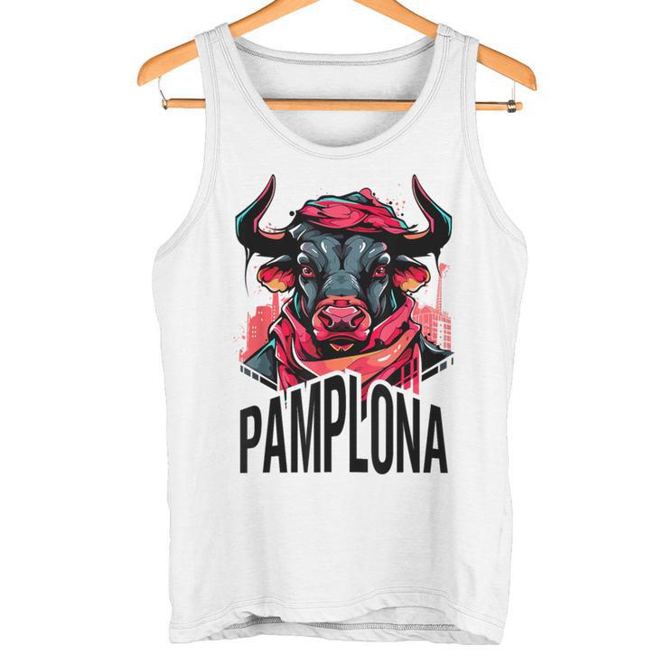 Ilustración Divertida Toroan Fermines De Pamplona Camiseta sin mangas