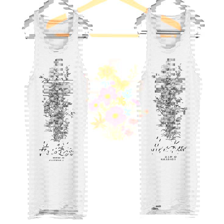 He Is Risen 花柄 十字架 春の花 イースター クリスチャ タンクトップ