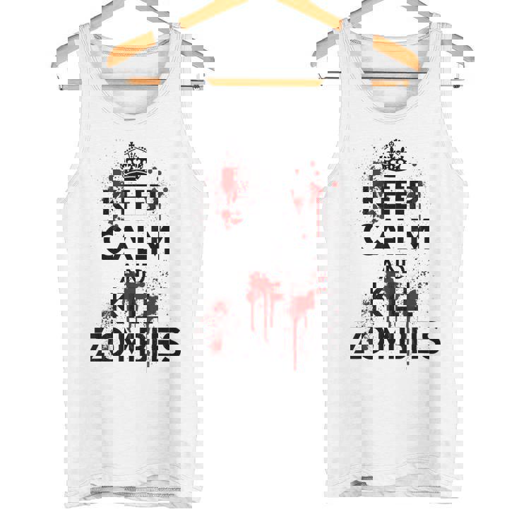 Keep Calm And Kill Zombies Carry Bloodplatter On タンクトップ