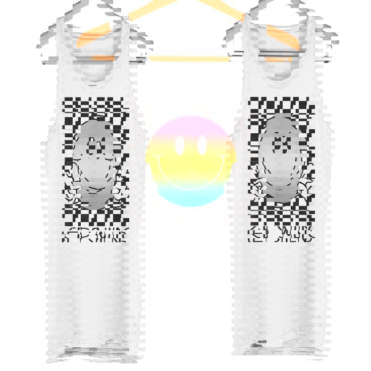 Keepmiling キュート 面白い ハッピー 平和 笑顔 ポジティブ タンクトップ