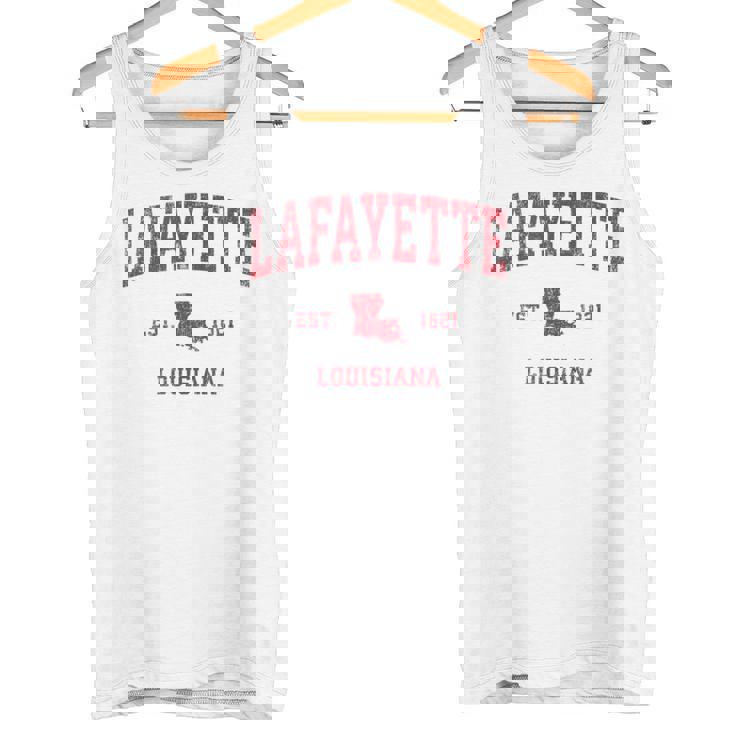 Lafayette ルイジアナ Laビンテージスポーツデザイン レッドプリント タンクトップ