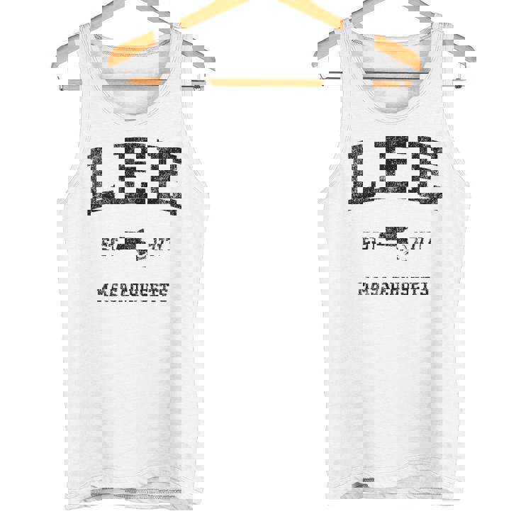 Lee Massachusetts Ma ビンテージ スポーツ デザイン ブラックプリント タンクトップ