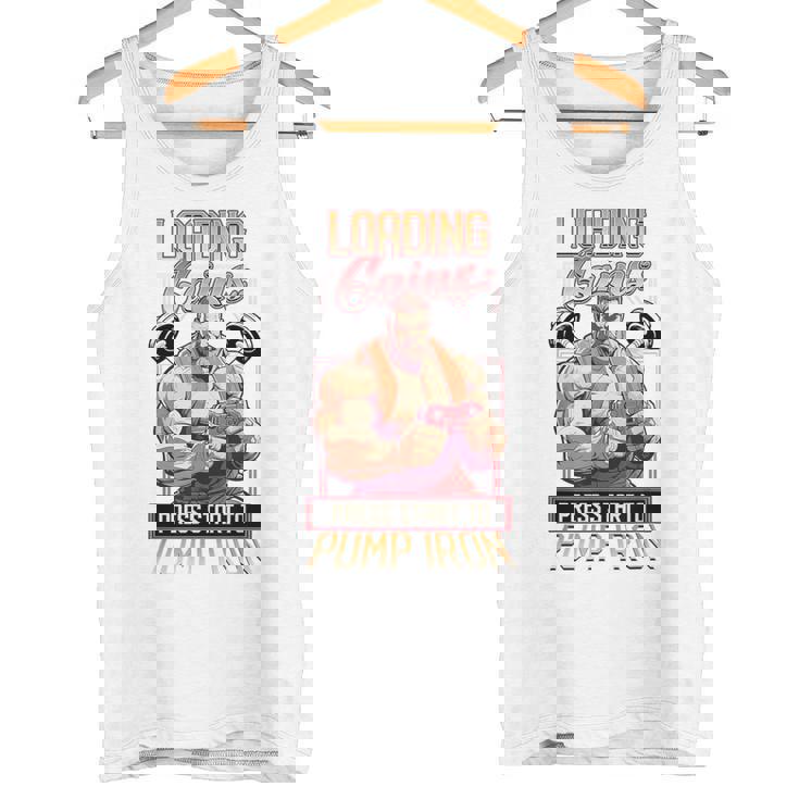Loading Gains プレススタートからポンプ鉄ボディビルディング タンクトップ