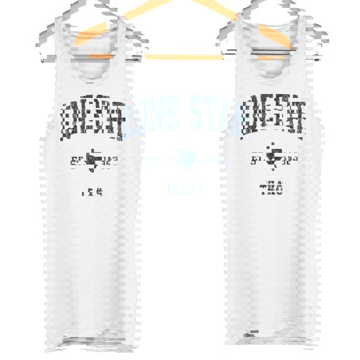 Lonetar Texas Tx ヴィンテージ アスレチック ネイビー スポーツデザイン タンクトップ