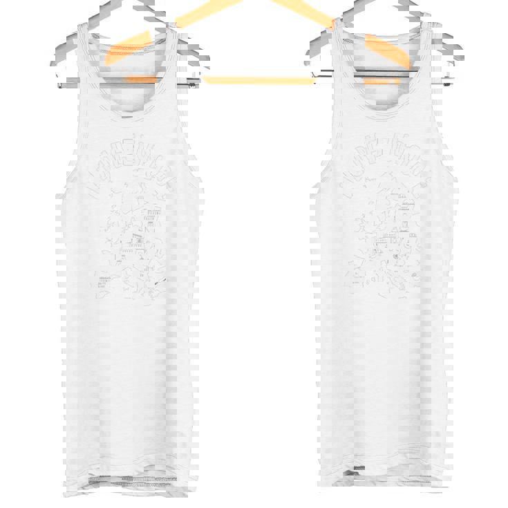 I Love Europe ランドマーク イラストマップ 長袖tシャツ タンクトップ