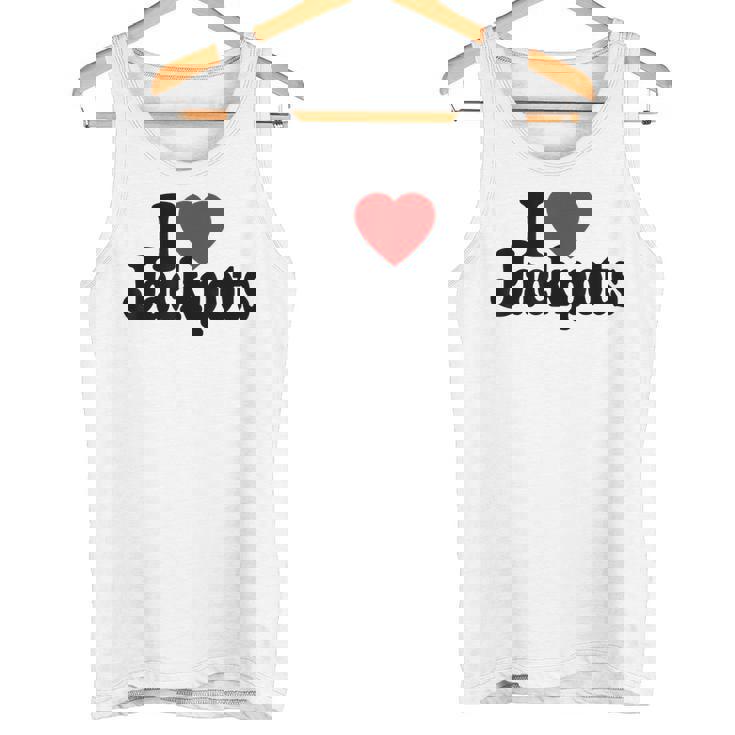 I Love Heart Jackpotslotslot Machines カジノラスベガス タンクトップ