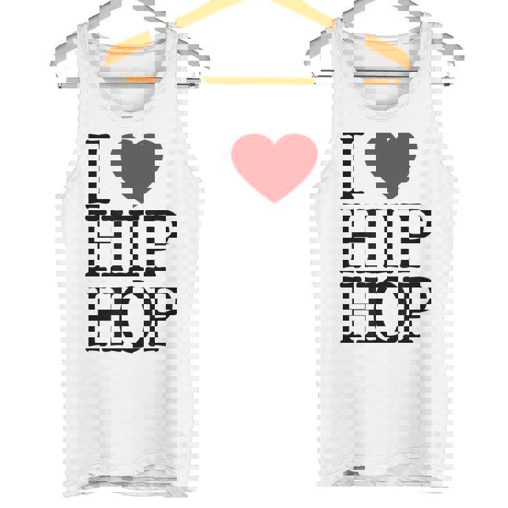 I Love Hip Hop ハート ラップ&ヒップホップファン タンクトップ