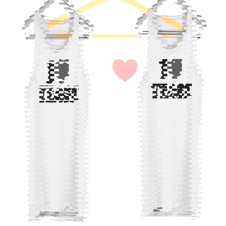 I Love Yeast 面白くてかわいい栄養パン屋フードヌーチファン タンクトップ