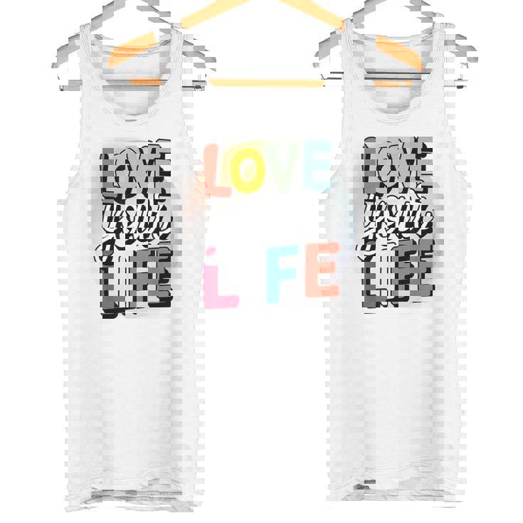 Love Your Life インスピレーション引用シャツ モチベーションアップ タンクトップ