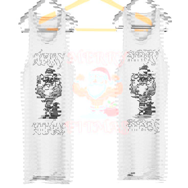 Merry Fitmas クリスマス フィットネス アグリークリスマス スウール サンタ 長袖tシャツ タンクトップ