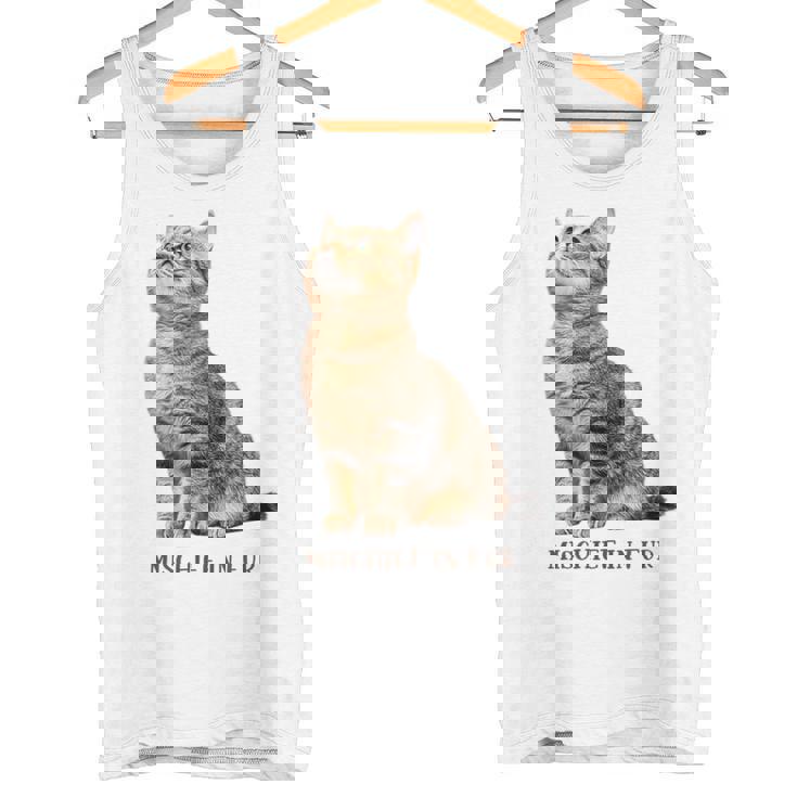 Mischief In Fur 猫写真 キジトラ 猫好き ネタ 猫しもべ 猫飼い 猫依存症 猫オーナー タンクトップ