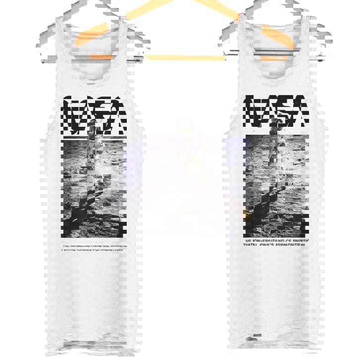 Nasaアポロ11号の月面宇宙飛行士の有名なワームロゴ タンクトップ