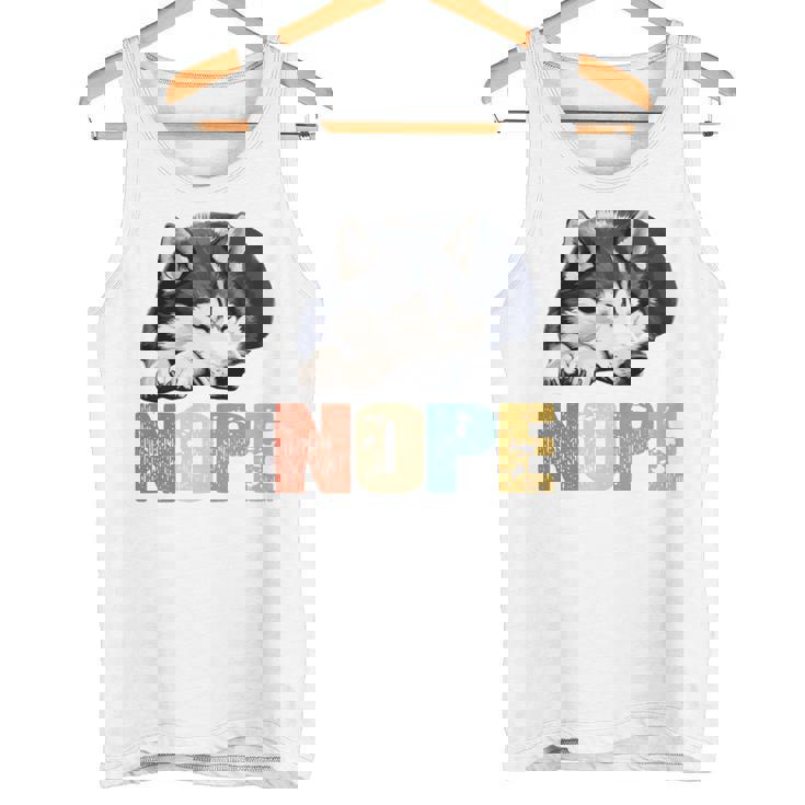 Nope 眠るシベリアンハスキーデザイン 長袖tシャツ タンクトップ