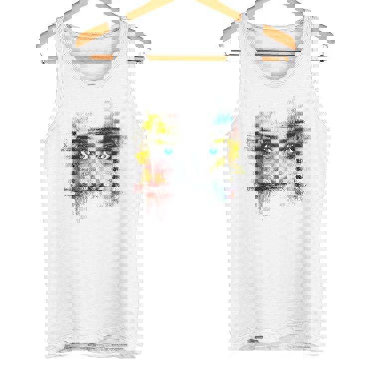 Ojo Dibujo Arte Gráfico Chica Retrato Ojos Camiseta sin mangas