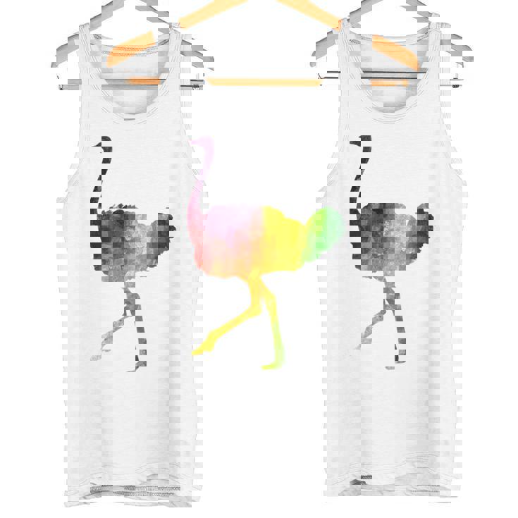 Ostrich African ダチョウ Animal Watercolor Graphic タンクトップ