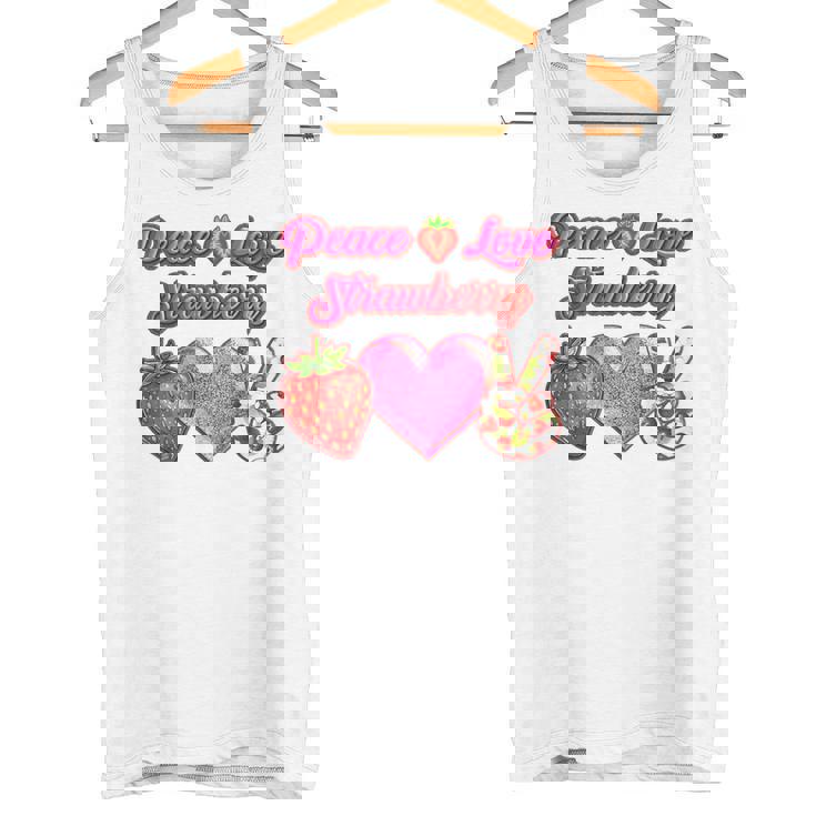 Peace Love イチゴ好き 果物食主義者 果実 果実 果実 タンクトップ