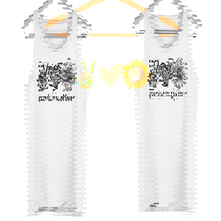 Peace Love サンシャイン ヒッピー ひまわり ヒマワリ 恋人へのギフト タンクトップ