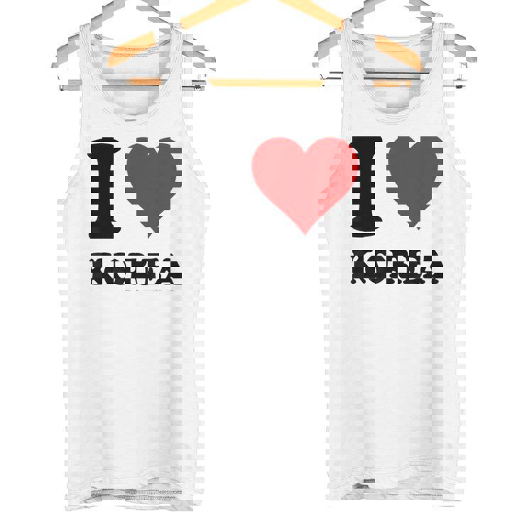 Red Heart I Love Korea タンクトップ
