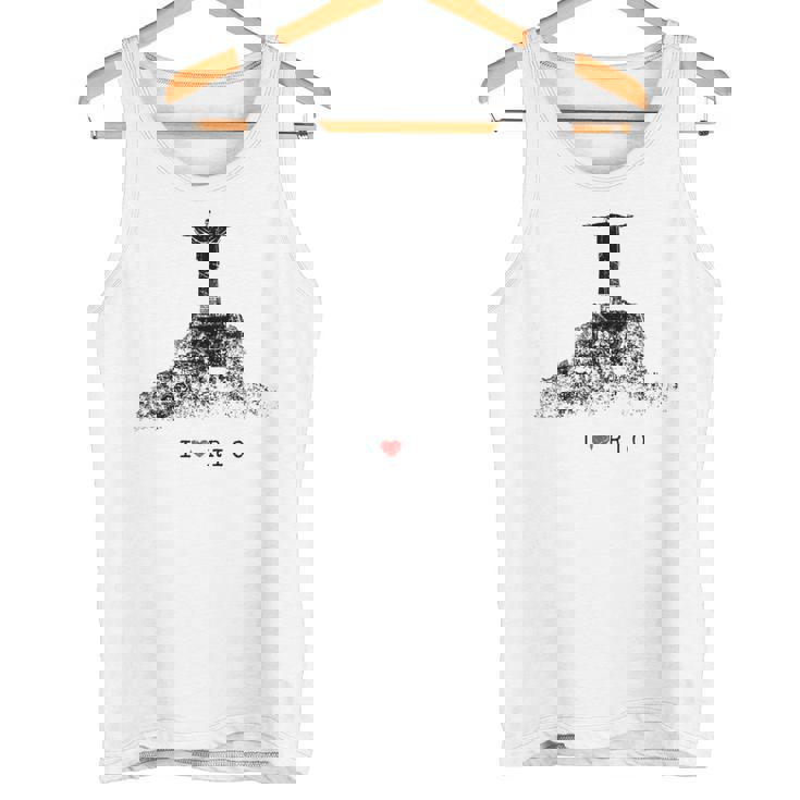 Rio De Janeiro リオデジャネイロのスカイライン イエスキリストの像 ブラジル 愛 タンクトップ