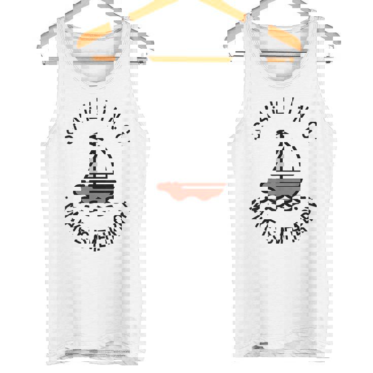 Sailing Makes Me Happy レッド ヨット タンクトップ