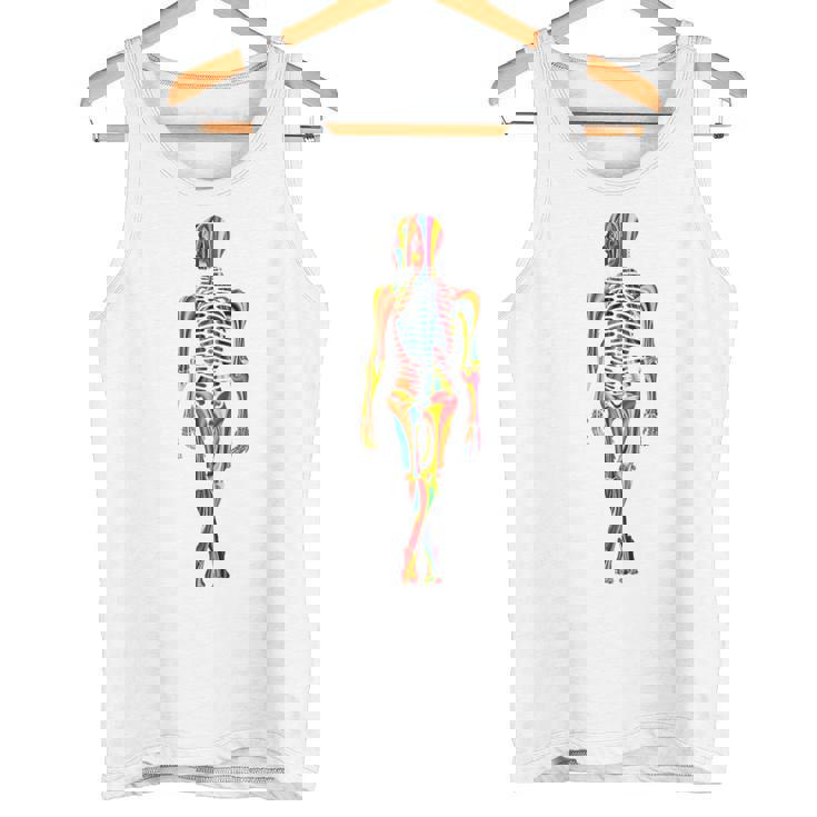 Skelleton カラフル ヒューマンアート 抽象 グラフィック スケルトン タンクトップ