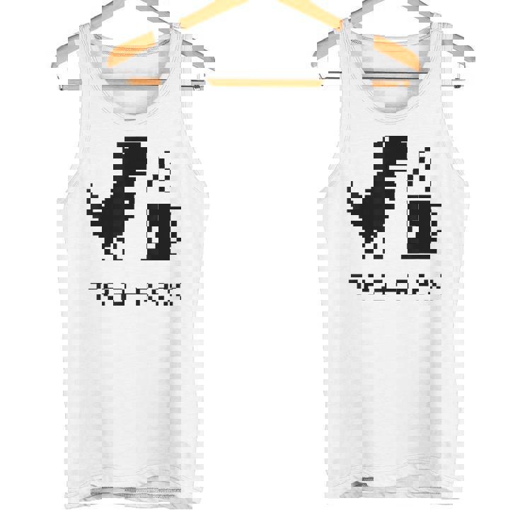 Tea Rex Pixel 8ビットゲーム恐竜 タンクトップ