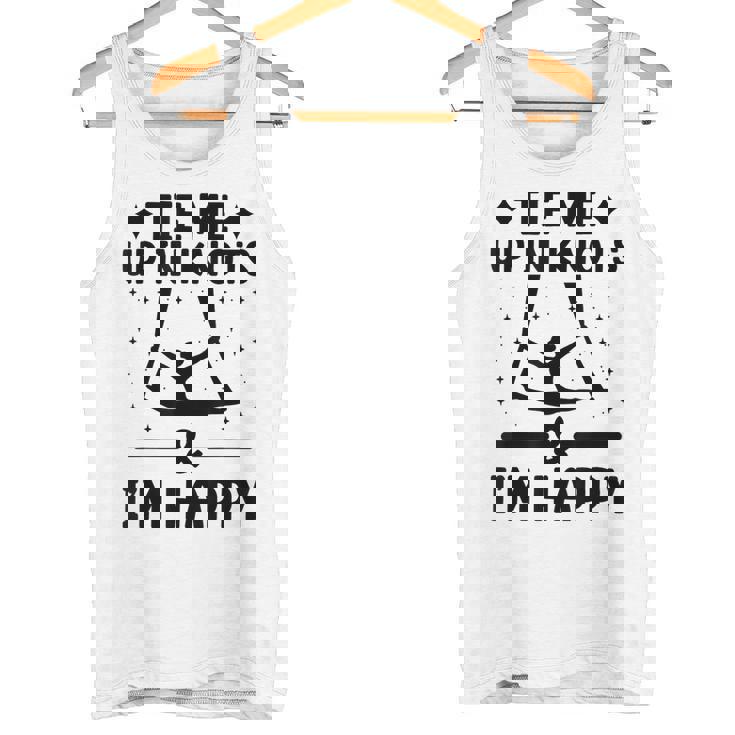 Tie Me Up In Knots & I'm Happy エアリアル ヨガ 体操選手 エアリスト タンクトップ