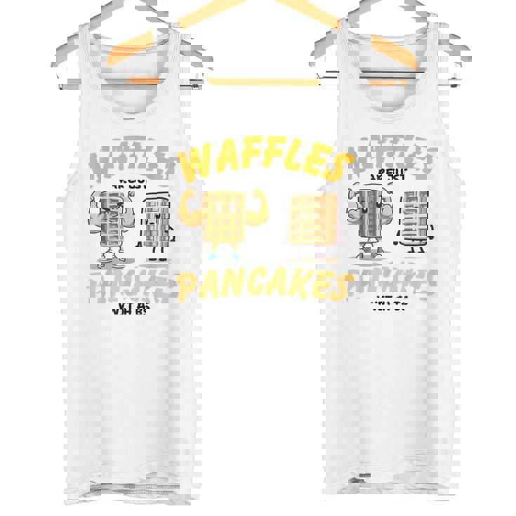 Waffles Are Just Pancakes With Abs Breakfast ワッフル愛好家 タンクトップ