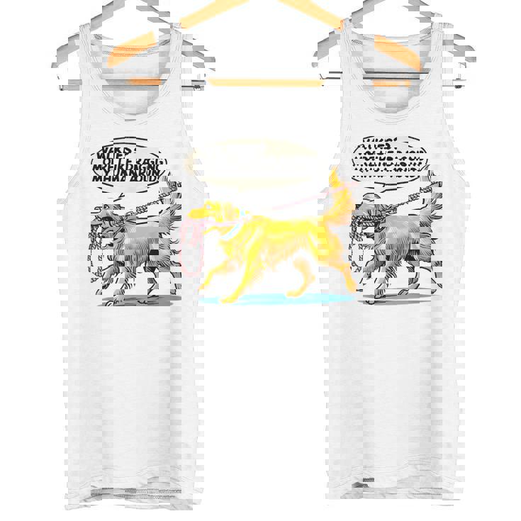 Walkies 犬の散歩 ゴールデンレトリバー 面白い犬好きデザイン タンクトップ